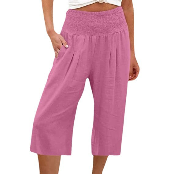Pantaloni corti da donna con elastico in vita
