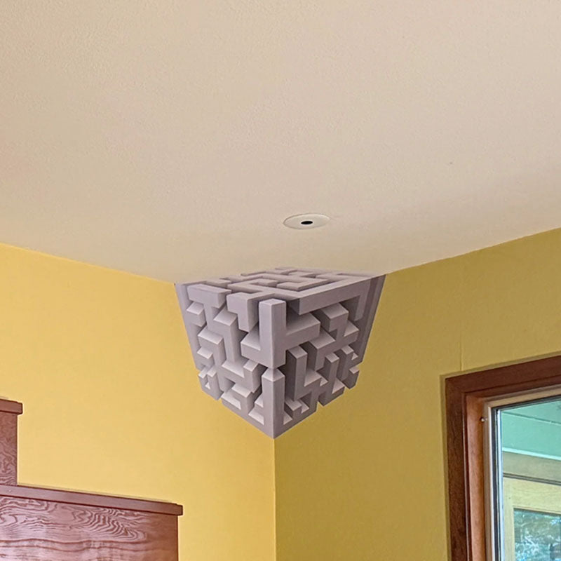 🧩 Moderna scultura geometrica da parete angolar