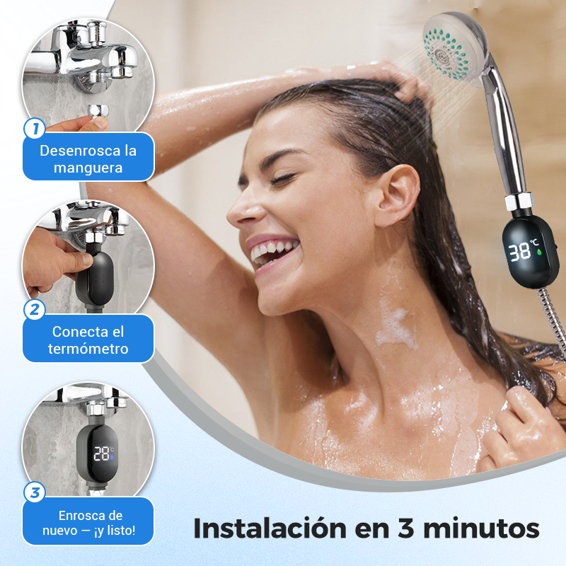 🚿 💧 Soffione doccia con indicatore LED - Mostra la temperatura dell'acqua con colori diversi, facile da installare e a risparmio energetico 🌈📦