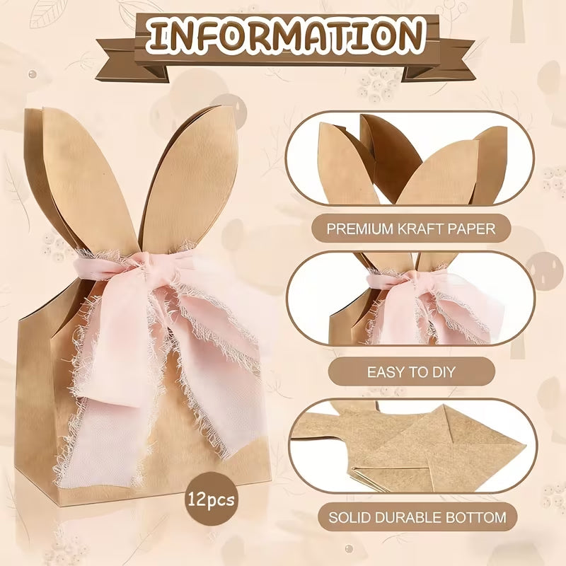🐰  Sacchetti regalo Kraft con coniglietto pasquale