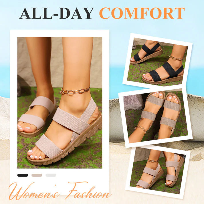 👡 SCONTO DEL 50%! 🔥 Sandali casual antiscivolo da donna con larghe fasce elastiche – Comodi, con suola ammortizzata e perfetti per le giornate di sole ☀️