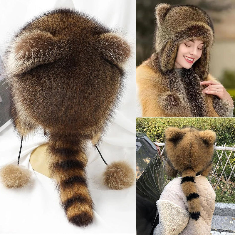 Cappello caldo imitazione procione