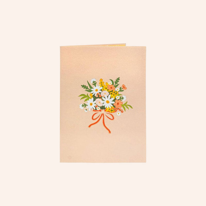 Biglietto con bouquet di fiori in carta 3D
