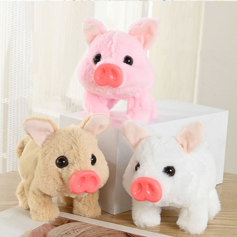Peluche elettrico a forma di maiale che cammina