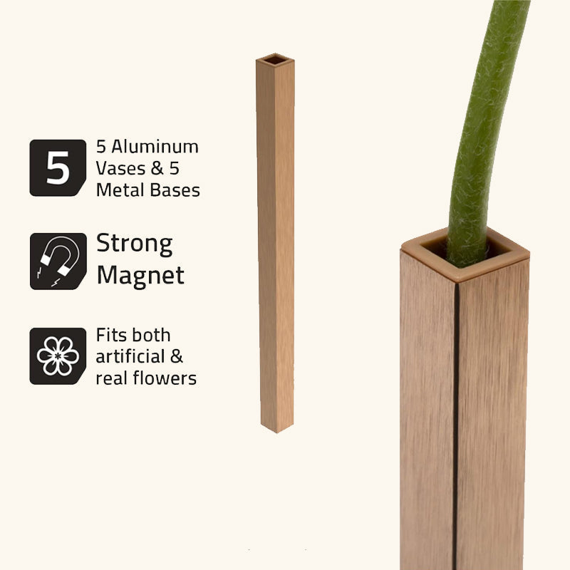 Vaso lungo con fiori magnetici