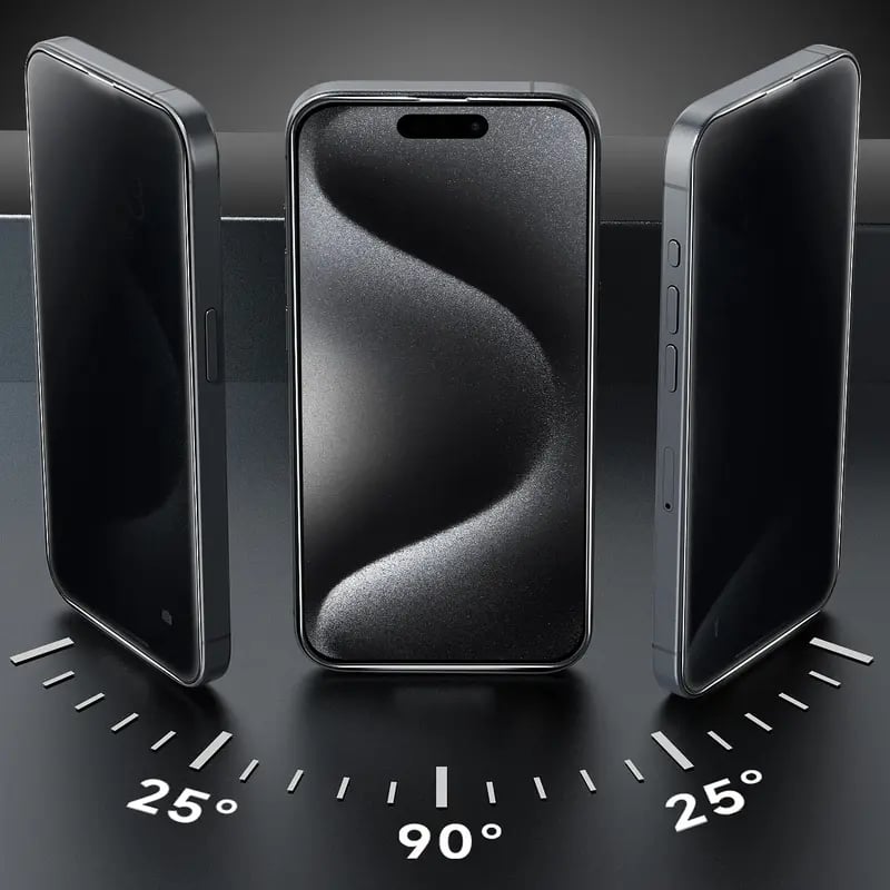 Protezione per la privacy dello schermo per iPhone, filtro antiriflesso, vetro temperato 9H, copertura totale, anti-impronte, eliminazione automatica della polvere, senza bolle, facile da installar
