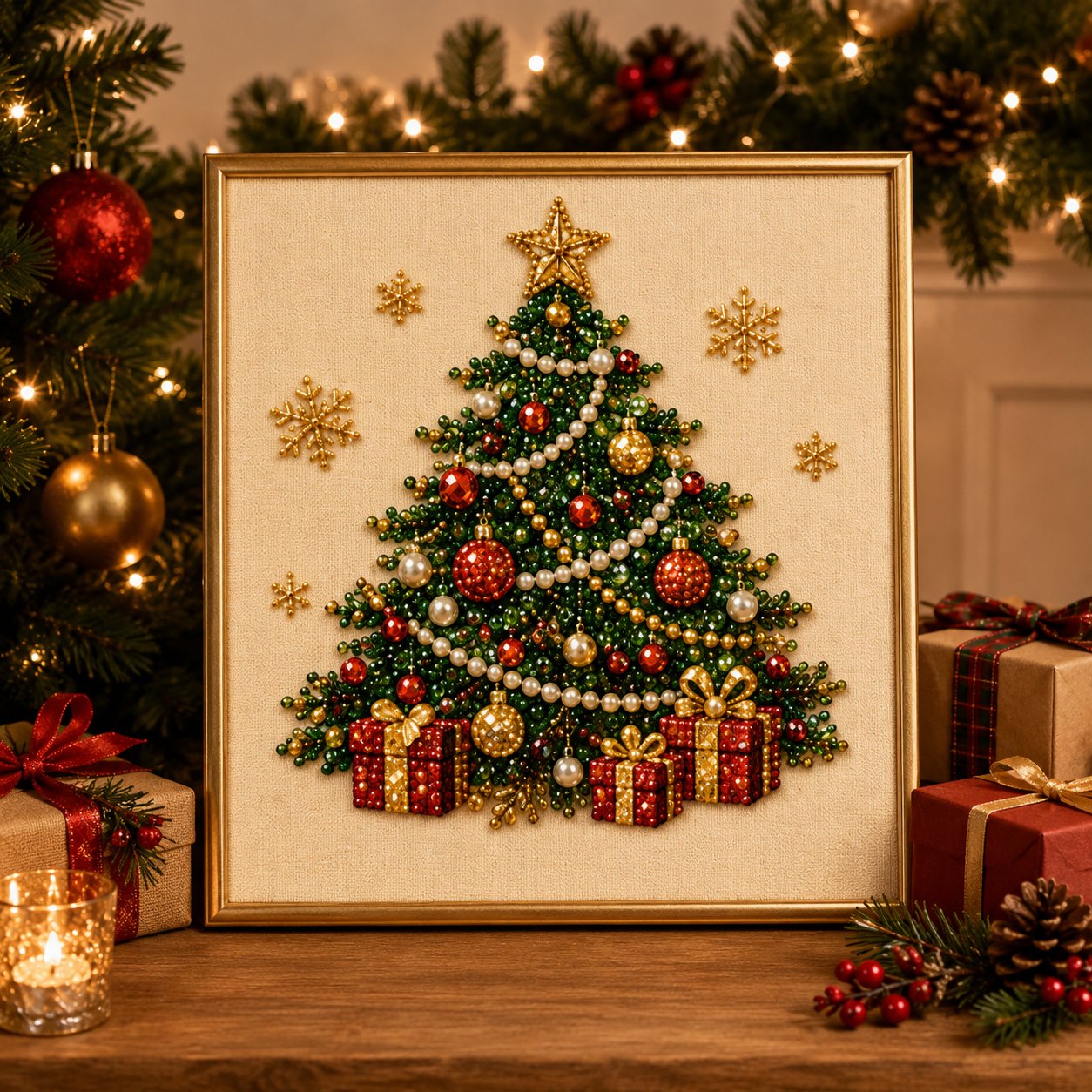 🧘Rilassante e adatto ai principianti - 🎨💎Kit fai da te per un quadro natalizio con perline e diamanti