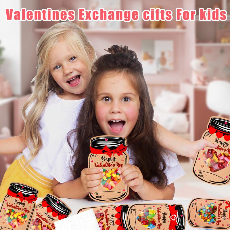 💖 Biglietti di San Valentino per bambini –  Biglietti regalo di San Valentino in barattolo di vetro 💖
