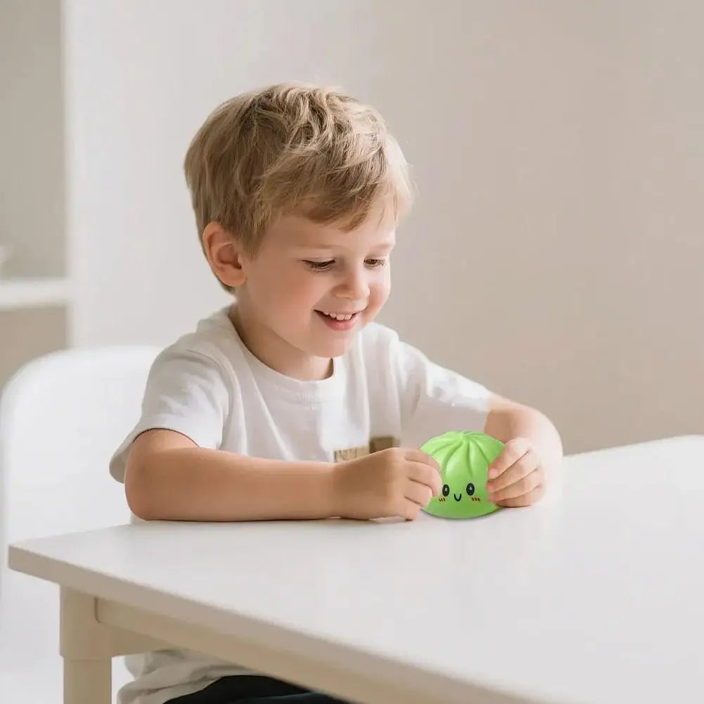 Scatola Squishy Glitter Dumpling - Simpatico giocattolo antistress, con scatola a vapore