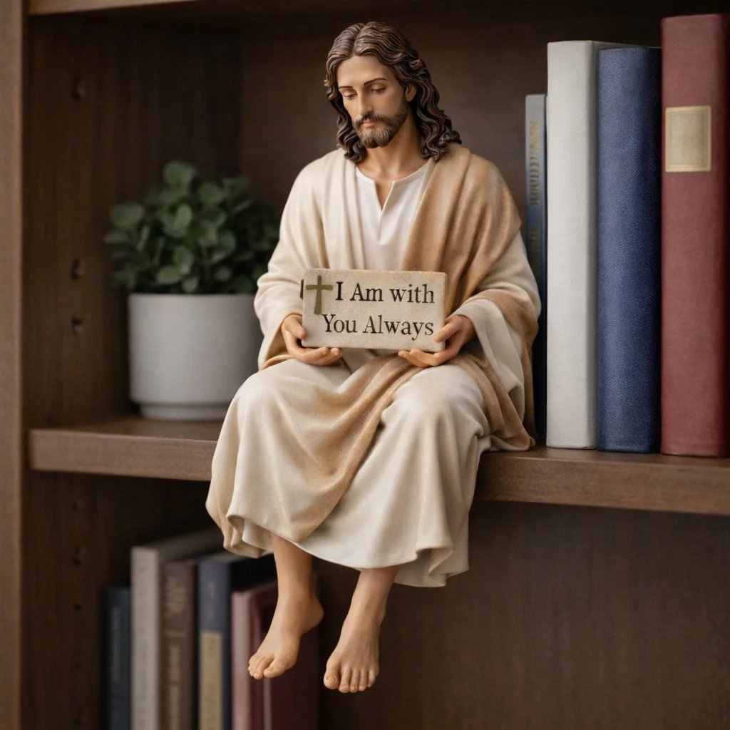 ✨Statuetta di Gesù realizzata a mano✝️Serena compagna da scrivania🙏