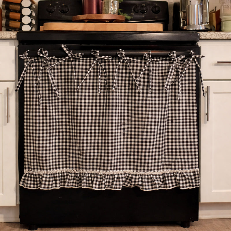 🧺 Gonne per forno fatte a mano | Arredamento per cucine in stile rustico🔒 Resistenti al calore | 🎀 Facili da installare | ✨ Nascondono il disordine e danno un tocco di stile