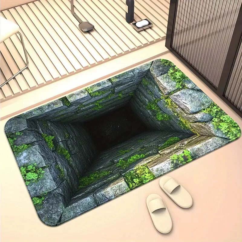 Zerbino antiscivolo con stampa HD motivo “Visual Illusion Endless Abyss