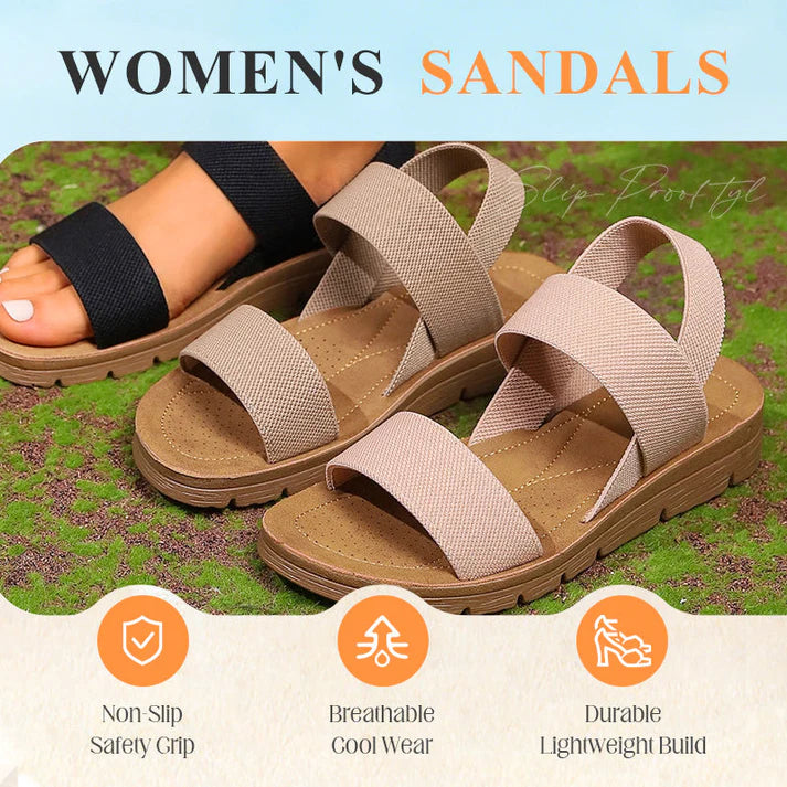 👡 SCONTO DEL 50%! 🔥 Sandali casual antiscivolo da donna con larghe fasce elastiche – Comodi, con suola ammortizzata e perfetti per le giornate di sole ☀️