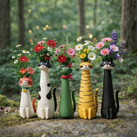 Vaso a forma di gatto originale, realizzato a mano