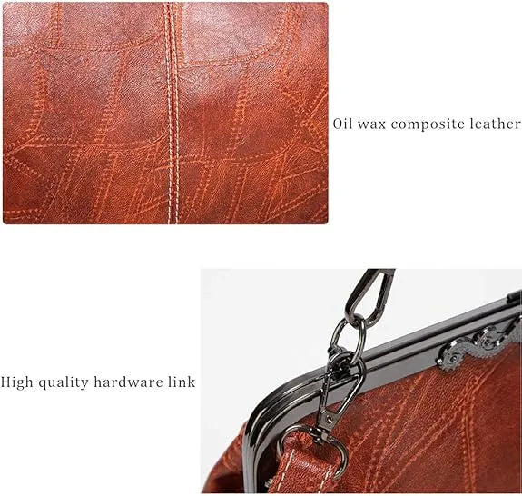 💼Borsa tote da donna in pelle impermeabile con chiusura a scatto “Kiss-Lock” Kattee Elegant 2026