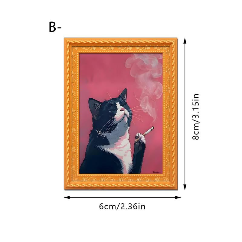 🔥Ultimo giorno 49% di sconto🔥Divertente magnete da frigo con gatto - Cornice vintage