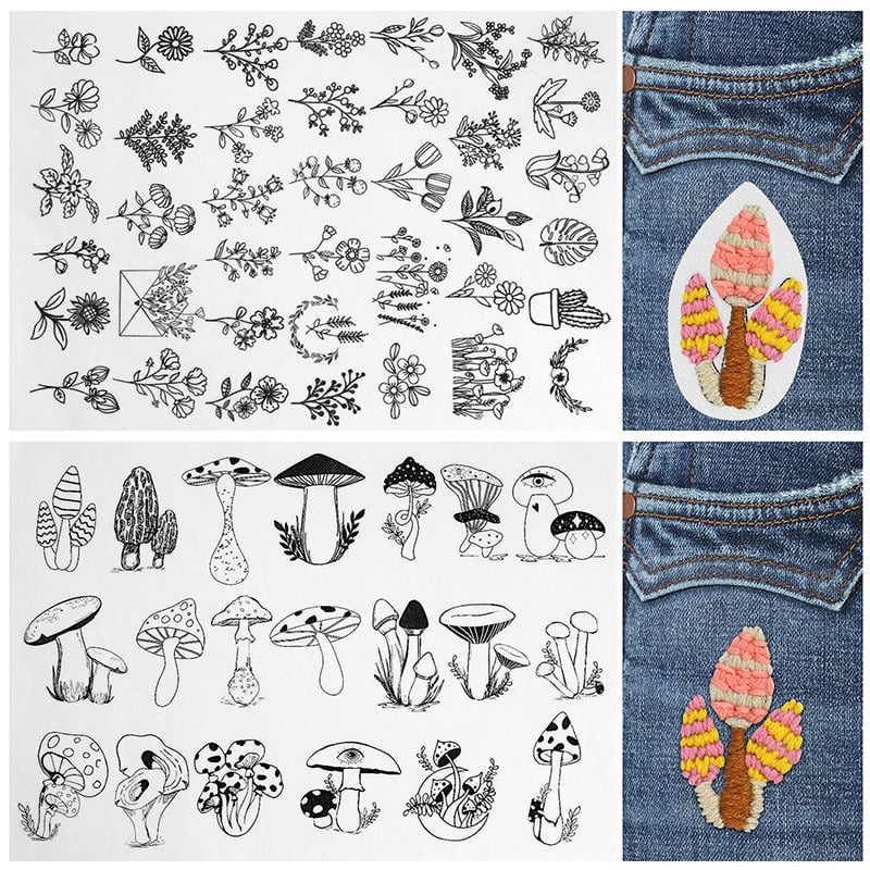 🌸Linee floreali Motivi floreali disegnati Motivi ricamati – Ricamo e cucito per principianti