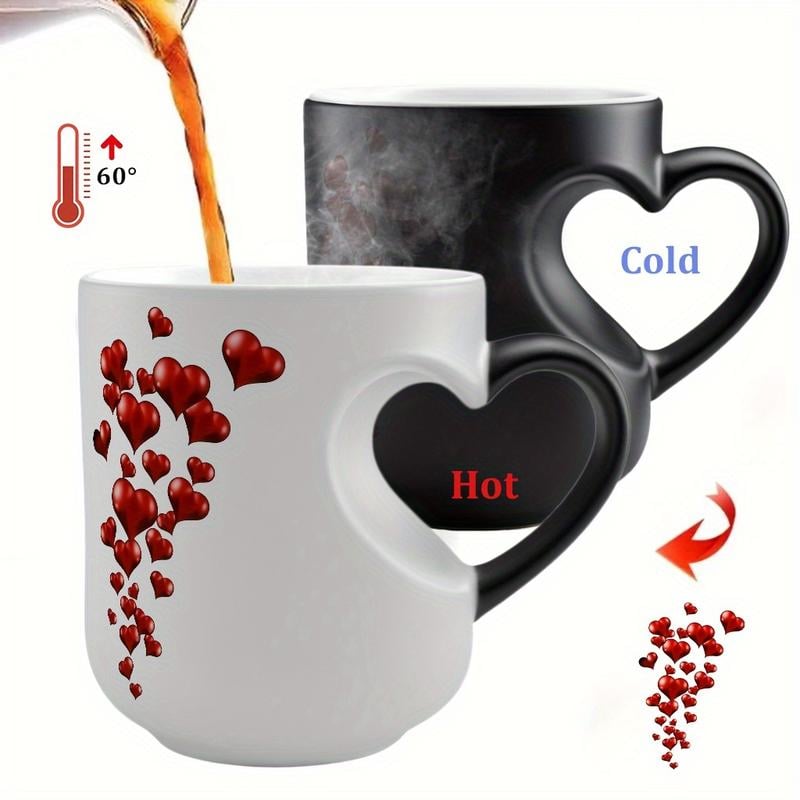 Tazza magica in ceramica a forma di cuore che cambia colore