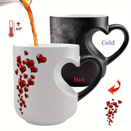 Tazza magica in ceramica a forma di cuore che cambia colore