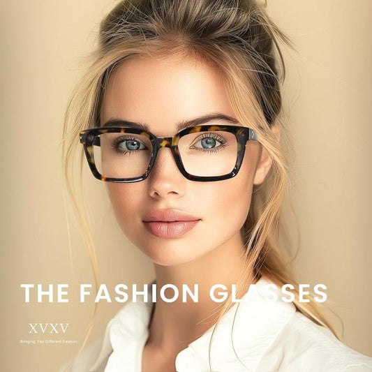 👓Occhiali da lettura tartarugati – Occhiali da lettura oversize quadrati con filtro luce blu