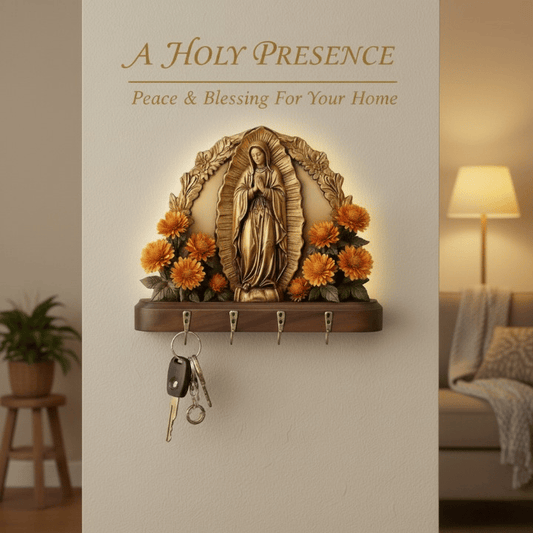 Portachiavi sacro con immagine della Madonna di Guadalupe