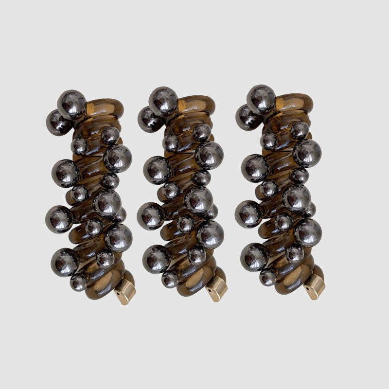 Cravatta per capelli dritta a spirale con perle