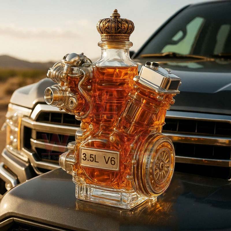 Motore V6 bottiglia di whisky