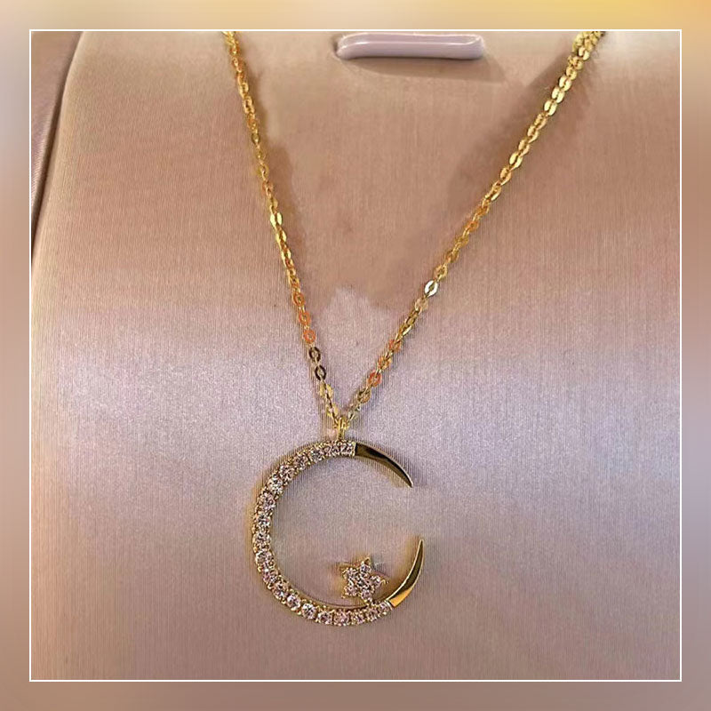 Collana Super Shiny Exquisite Zircon Star Moon