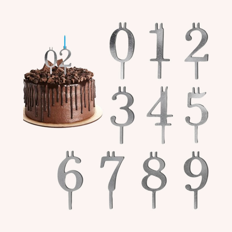 Set di portacandeline riutilizzabili con numeri per compleann