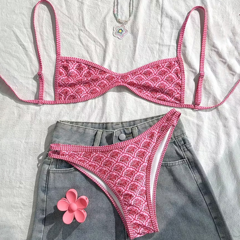 Costume da bagno a due pezzi stampato