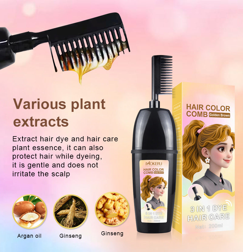 🟧Pettine 3 in 1 per la tintura dei capelli | Tintura dei capelli facile da fare a casa grazie al pennello integrato