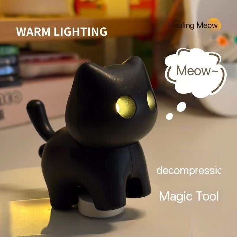 🌙 Portachiavi con luce notturna a forma di gatto nero