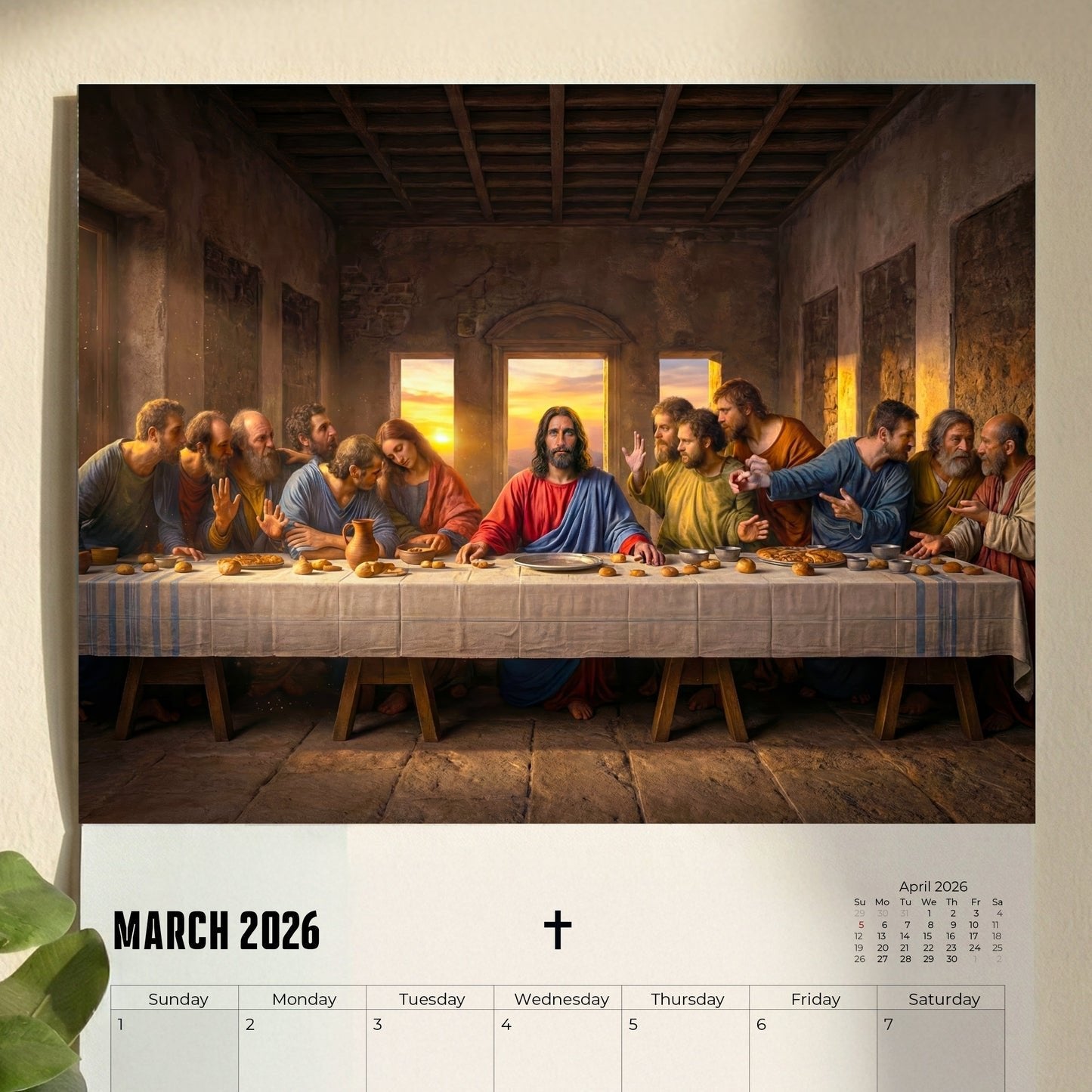 ✝️Gesù Cristo Immagini raffinate Calendario da parete 2026 - Fede quotidiana, pace e ispirazione divin
