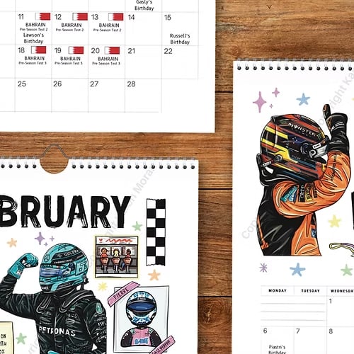 🏎️📅F1 Scrapbook Race Calendar 2026 — Il calendario da parete definitivo per gli appassionati di corse automobilistich