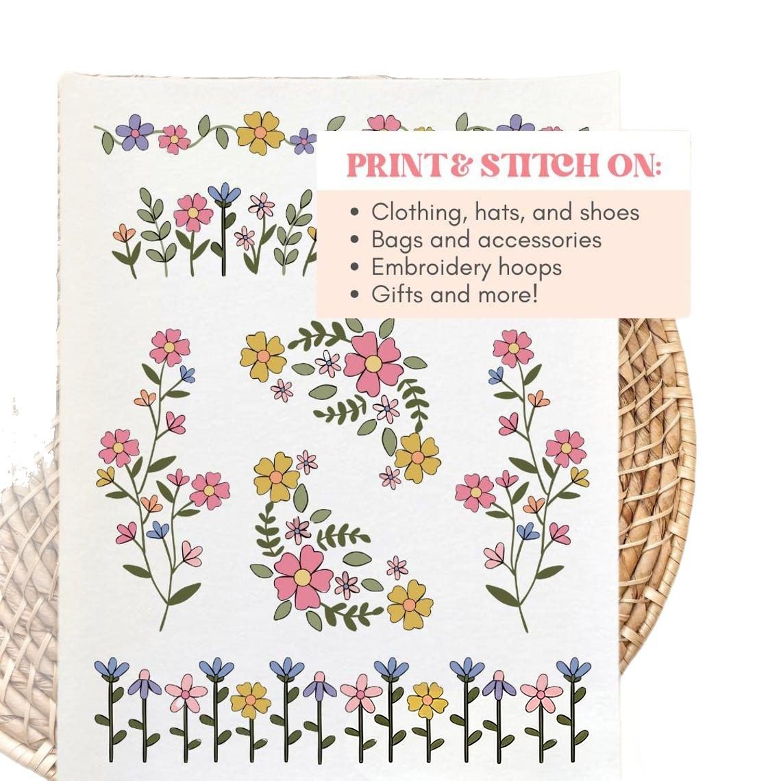 🌸Linee floreali Motivi floreali disegnati Motivi ricamati – Ricamo e cucito per principianti