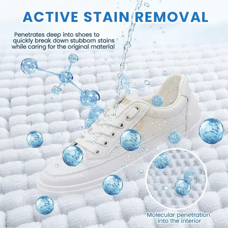 Crema detergente per scarpe e pelle senza risciacquo – Smacchiatore con spugna, efficace su scarpe da ginnastica, pelle e interni auto