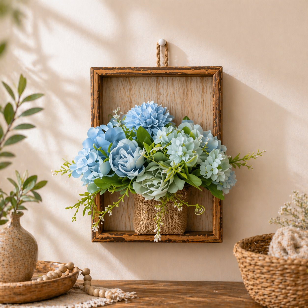 Eternal Bloom: La galleria murale floreale in stile rustico