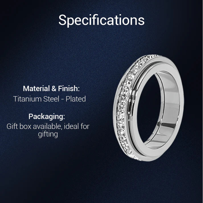 💖 Mega offerta del Black Friday – 50% di sconto!💖 Anello girevole realizzato in acciaio al titanio con zircon