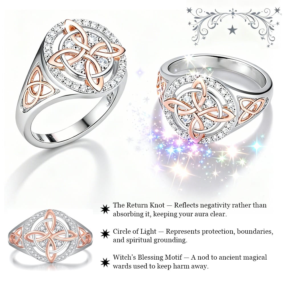 🔮💍Anello protettivo con nodo del ritorno della strega fatto a mano💞Proteggi i tuoi cari