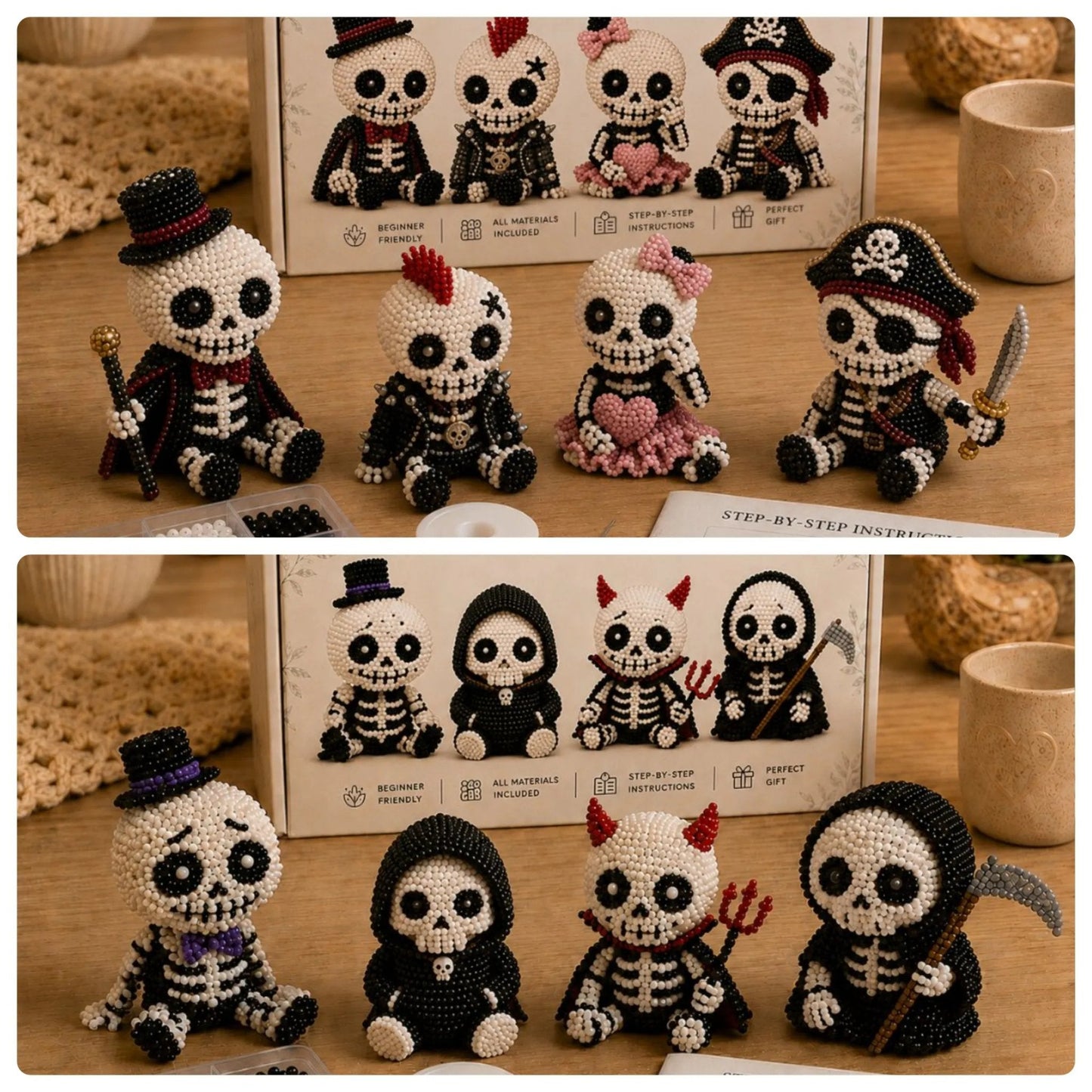 🔥Ultimo giorno: 50% di sconto 💀 Kit fai da te per scheletro con perline 3D