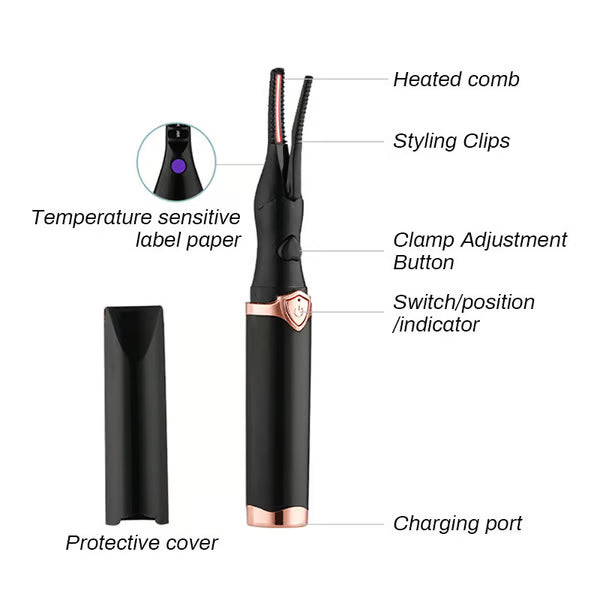 Piegaciglia elettrico per un look glamour immediato👁️Sbatti le ciglia e stupisci tutti!
