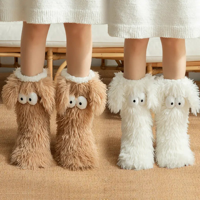 Simpatici calzini antiscivolo in peluche