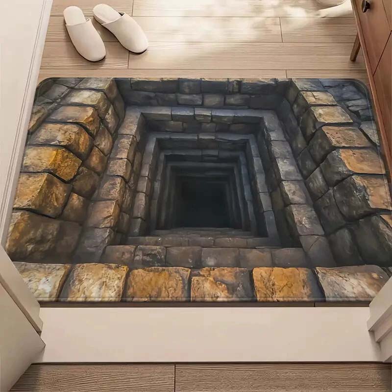 Zerbino antiscivolo con stampa HD motivo “Visual Illusion Endless Abyss