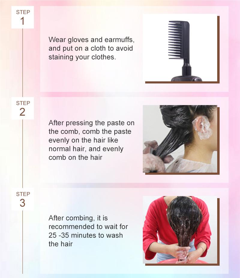 🟧Pettine 3 in 1 per la tintura dei capelli | Tintura dei capelli facile da fare a casa grazie al pennello integrato