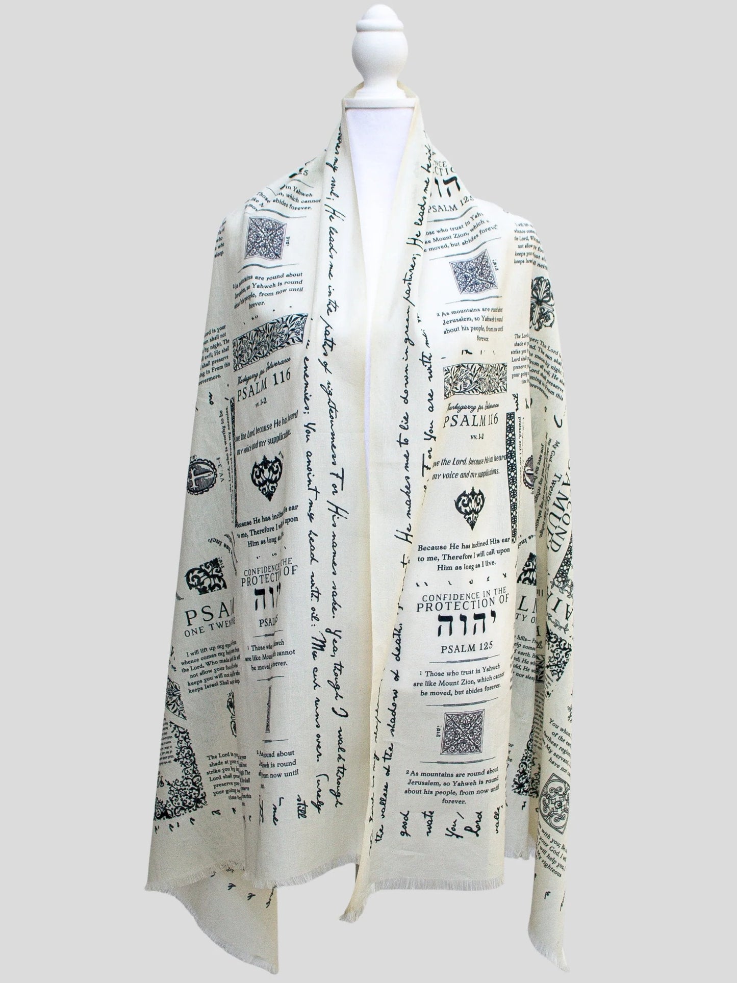 ✝️Scialle da preghiera fatto a mano: sciarpa protettiva con versetti della Bibbia, Yeshua Scarf🙏