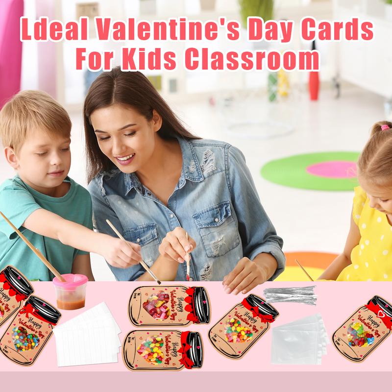 💖 Biglietti di San Valentino per bambini –  Biglietti regalo di San Valentino in barattolo di vetro 💖
