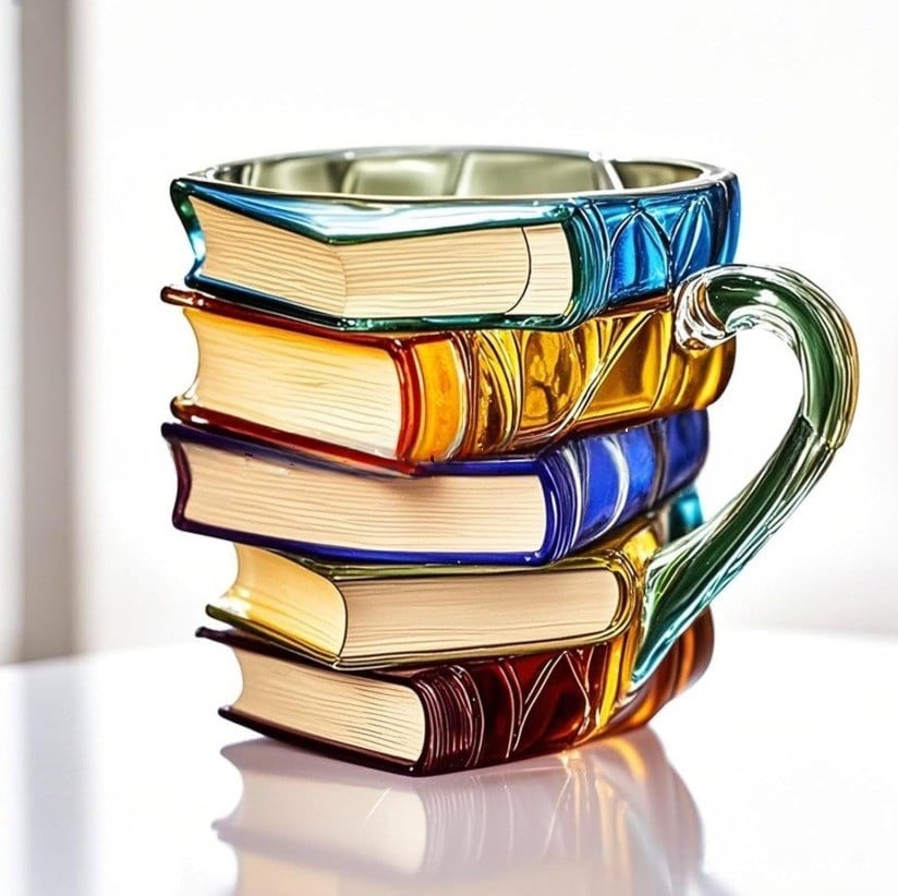 ⏰Saldi natalizi limitati 49% DI SCONTO!!📚Tazza con libro dipinto in 3D🍵