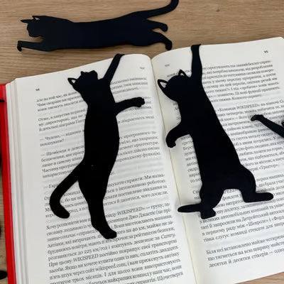 🏆Ultimo giorno 49% di sconto🔥😹5 pezzi segnalibri in metallo a forma di gatto