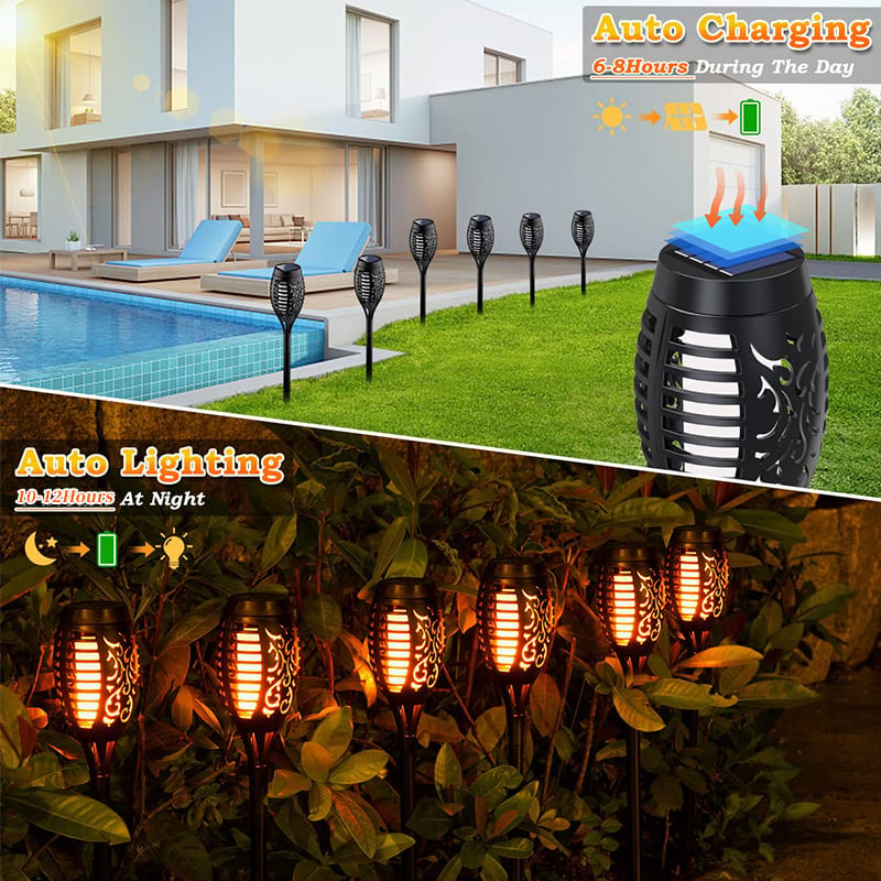 🔥Lampade torcia solari 2025 – Decorazioni da esterno con fiamma tremolante