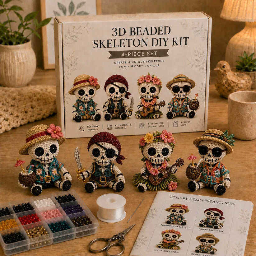 🔥Ultimo giorno: 50% di sconto 💀 Kit fai da te per scheletro con perline 3D